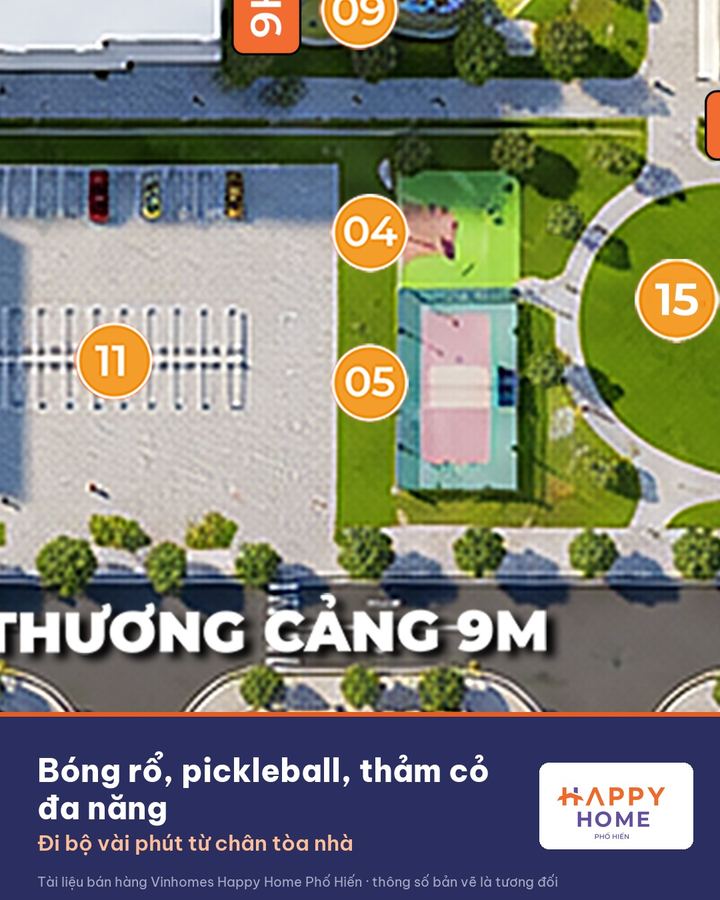 Sân bóng rổ, pickleball, thảm cỏ đa năng
